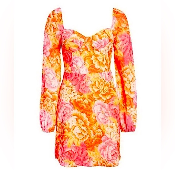 NWOT Steve Madden Women's‎ Nicole Printed Sweetheart-Neck Mini Dress Size 6 - Picture 1 of 8